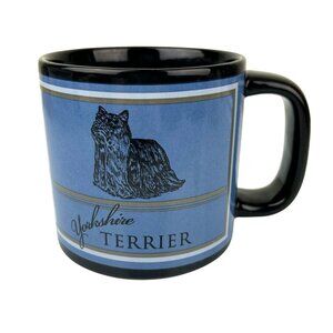 Yorkshire Terrier Dog RUSS Berrie Ceramic Coffee Mug Animal Blue Black Flaw READ